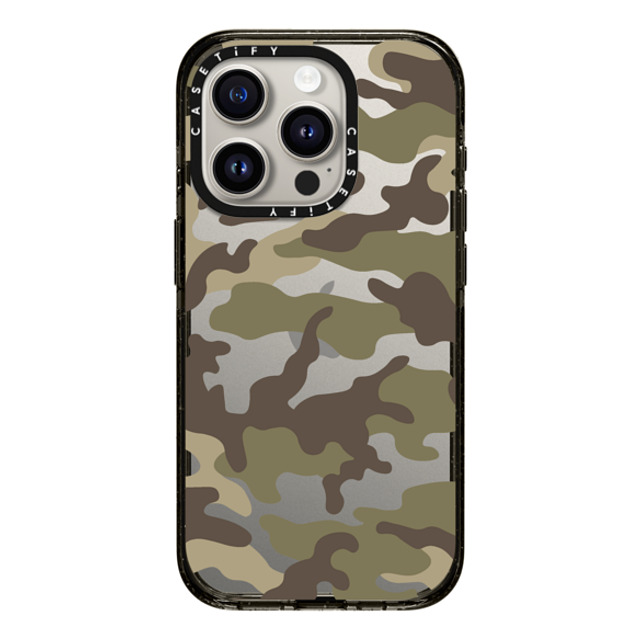 CASETiFY iPhone 15 Pro ケース ブラック インパクトケース Camo Camo Over - Olive