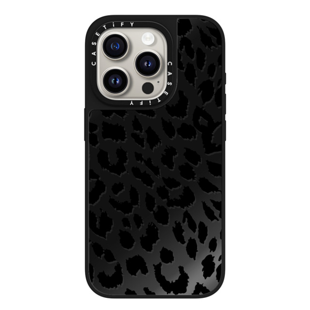 CASETiFY iPhone 15 Pro ケース Black on Black ミラーケース MagSafe対応 Leopard Lacie Leopard