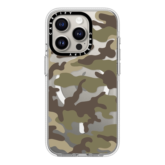 CASETiFY iPhone 15 Pro ケース クリア クリア ケース MagSafe対応 Camo Camo Over - Olive