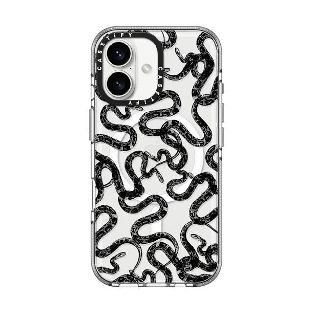 CASETiFY iPhone 16 ケース クリア クリア ケース MagSafe対応 Field of Snakes - Black casetifylab Father's Day CASETiFY iPhone 16 ケース クリア クリア ケース MagSafe対応 Field of Snakes - Black casetifylab Father's Day