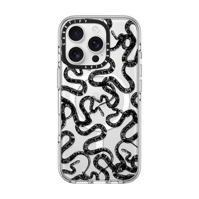 CASETiFY iPhone 16 Pro ケース クリア クリア ケース MagSafe対応 Field of Snakes - Black casetifylab Father's Day CASETiFY iPhone 16 Pro ケース クリア クリア ケース MagSafe対応 Field of Snakes - Black casetifylab Father's Day