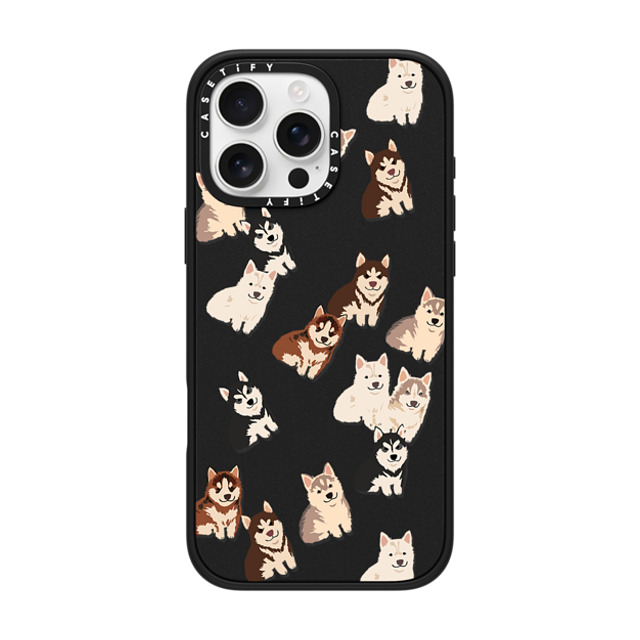 CASETiFY iPhone 16 Pro Max ケース マットブラック インパクトケース MagSafe対応 Dog 犬 Husky Jumble Father's Day CASETiFY iPhone 16 Pro Max ケース マットブラック インパクトケース MagSafe対応 Dog 犬 Husky Jumble Father's Day