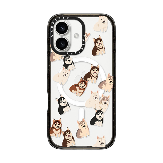 CASETiFY iPhone 16 Case Black インパクトケース MagSafe対応 Dog 犬 Husky Jumble Father's Day CASETiFY iPhone 16 Case Black インパクトケース MagSafe対応 Dog 犬 Husky Jumble Father's Day