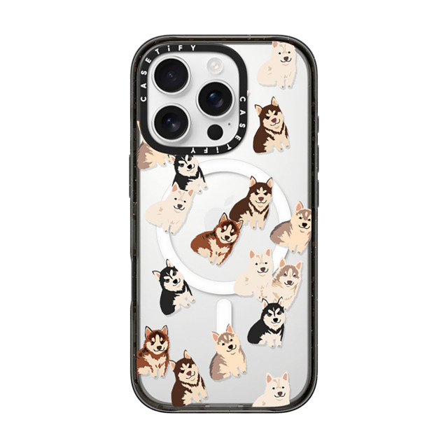 CASETiFY iPhone 16 Pro ケース ブラック インパクトケース MagSafe対応 Dog 犬 Husky Jumble Father's Day CASETiFY iPhone 16 Pro ケース ブラック インパクトケース MagSafe対応 Dog 犬 Husky Jumble Father's Day