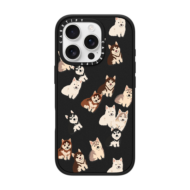 CASETiFY iPhone 16 Pro ケース マットブラック インパクトケース MagSafe対応 Dog 犬 Husky Jumble Father's Day CASETiFY iPhone 16 Pro ケース マットブラック インパクトケース MagSafe対応 Dog 犬 Husky Jumble Father's Day