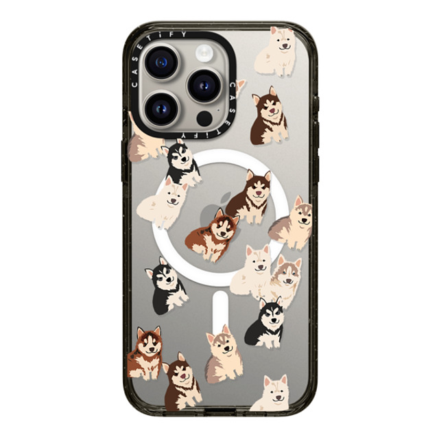 CASETiFY iPhone 15 Pro Max ケース ブラック インパクトケース MagSafe対応 Dog 犬 Husky Jumble Father's Day CASETiFY iPhone 15 Pro Max ケース ブラック インパクトケース MagSafe対応 Dog 犬 Husky Jumble Father's Day