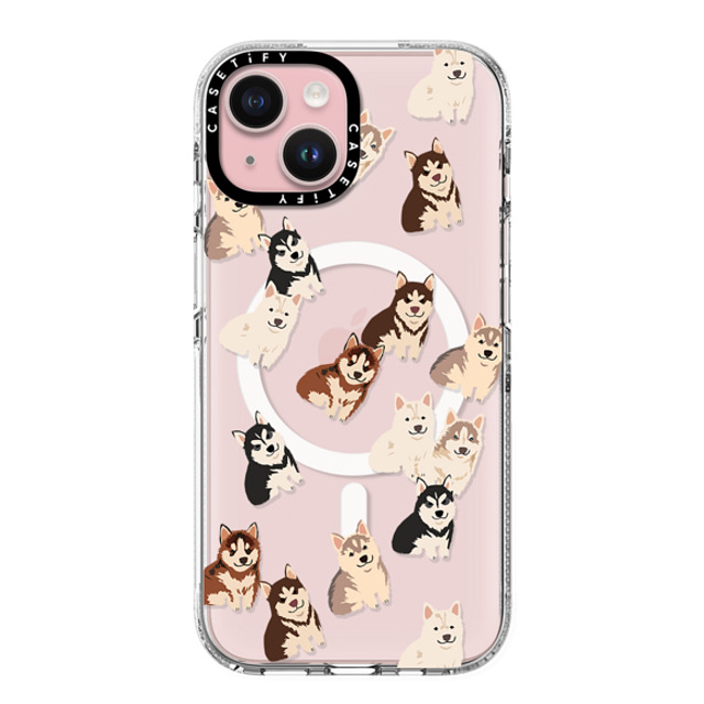 CASETiFY iPhone 15 ケース クリア クリア ケース MagSafe対応 Dog 犬 Husky Jumble Father's Day CASETiFY iPhone 15 ケース クリア クリア ケース MagSafe対応 Dog 犬 Husky Jumble Father's Day