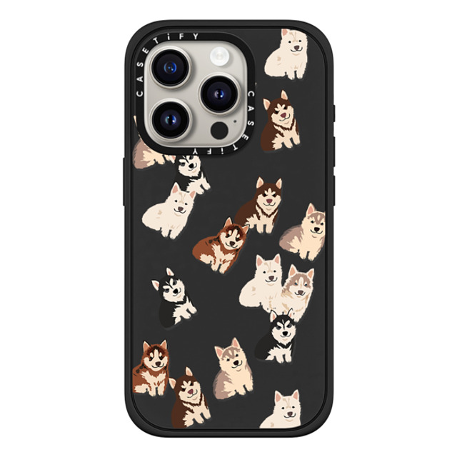 CASETiFY iPhone 15 Pro Case マットブラック インパクトケース MagSafe対応 Dog 犬 Husky Jumble Father's Day CASETiFY iPhone 15 Pro Case マットブラック インパクトケース MagSafe対応 Dog 犬 Husky Jumble Father's Day