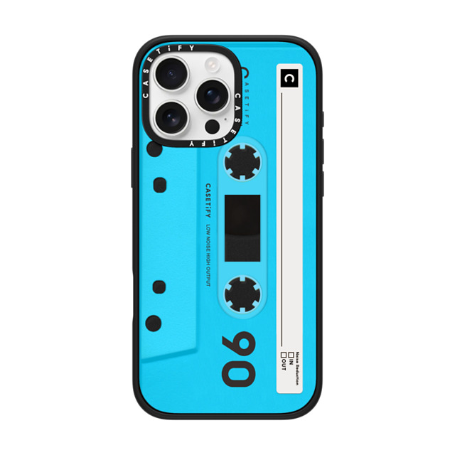CASETiFY iPhone 16 Pro Max ケース マットブラック インパクトケース MagSafe対応 Cassette Cassette CASETiFY MiXTAPE - Neon Blue Back to School CASETiFY iPhone 16 Pro Max ケース マットブラック インパクトケース MagSafe対応 Cassette Cassette CASETiFY MiXTAPE - Neon Blue Back to School