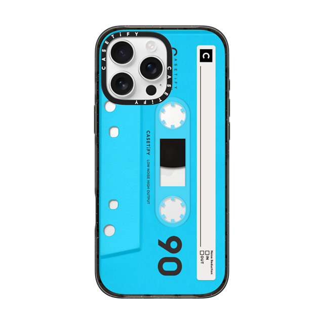 CASETiFY iPhone 16 Pro Max ケース ブラック インパクトケース Cassette Cassette CASETiFY MiXTAPE - Neon Blue Back to School CASETiFY iPhone 16 Pro Max ケース ブラック インパクトケース Cassette Cassette CASETiFY MiXTAPE - Neon Blue Back to School