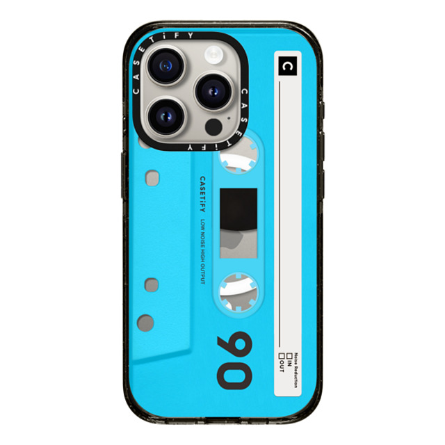 CASETiFY iPhone 15 Pro ケース ブラック インパクトケース MagSafe対応 Cassette Cassette CASETiFY MiXTAPE - Neon Blue Back to School CASETiFY iPhone 15 Pro ケース ブラック インパクトケース MagSafe対応 Cassette Cassette CASETiFY MiXTAPE - Neon Blue Back to School