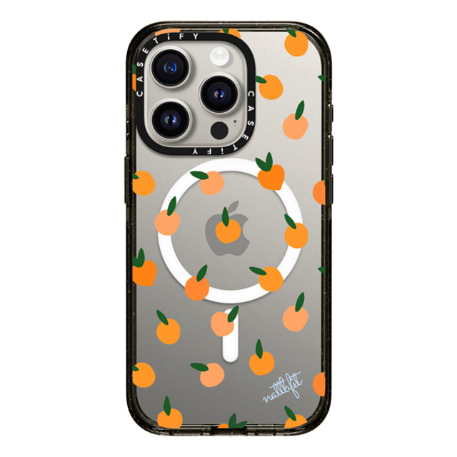 CASETiFY iPhone 15 Pro ケース ブラック インパクトケース MagSafe対応 Fruit ORANGE YOU CUTE PHONE CASE - Nattbfit x CASETiFY