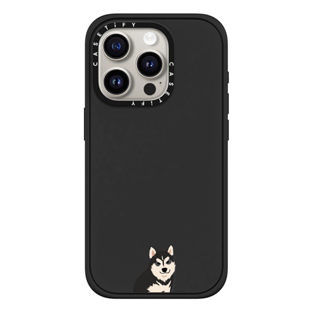 CASETiFY iPhone 15 Pro Case Matte Black Impact Case MagSafe Compatible Dog 犬 Sitting Husky Back to School CASETiFY iPhone 15 Pro Case Matte Black Impact Case MagSafe Compatible Dog 犬 Sitting Husky Back to School