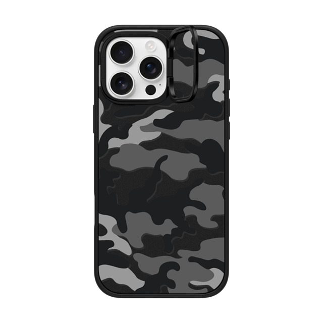 CASETiFY iPhone 16 Pro Max ケース マットブラック インパクトリングスタンドケース MagSafe対応 Camo Camo Over - Black