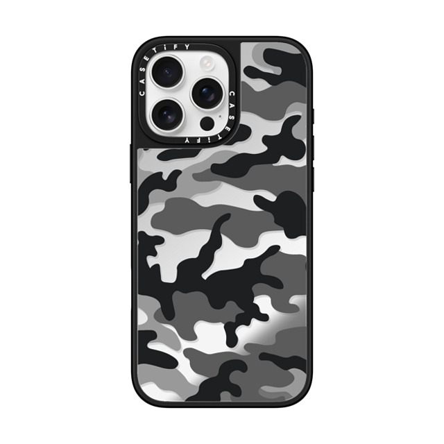 CASETiFY iPhone 16 Pro Max ケース Silver on Black ミラーケース MagSafe対応 Camo Camo Over - Black