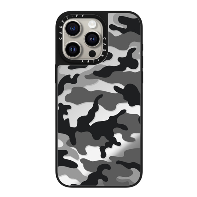 CASETiFY iPhone 15 Pro Max ケース Silver on Black ミラーケース MagSafe対応 Camo Camo Over - Black