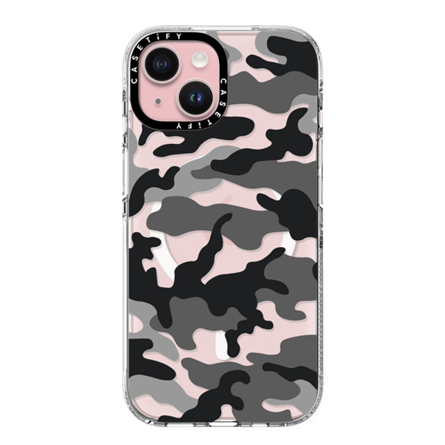 CASETiFY iPhone 15 ケース クリア クリア ケース MagSafe対応 Camo Camo Over - Black