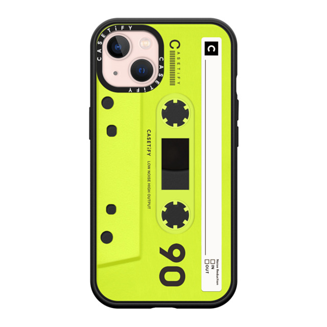 CASETiFY iPhone 13 ケース マットブラック インパクトケース MagSafe対応 Cassette CASETiFY MiXTAPE - Neon Yellow