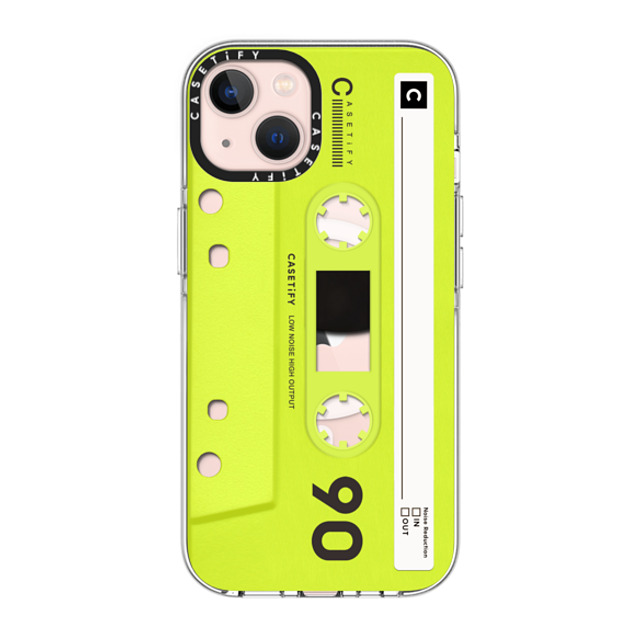 CASETiFY iPhone 13 ケース クリア クリア ケース MagSafe対応 Cassette CASETiFY MiXTAPE - Neon Yellow