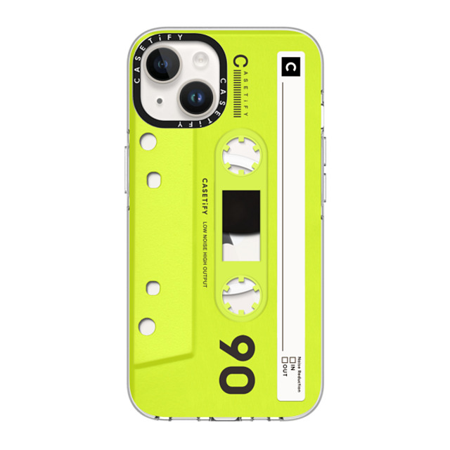 CASETiFY iPhone 14 ケース クリア クリア ケース MagSafe対応 Cassette CASETiFY MiXTAPE - Neon Yellow