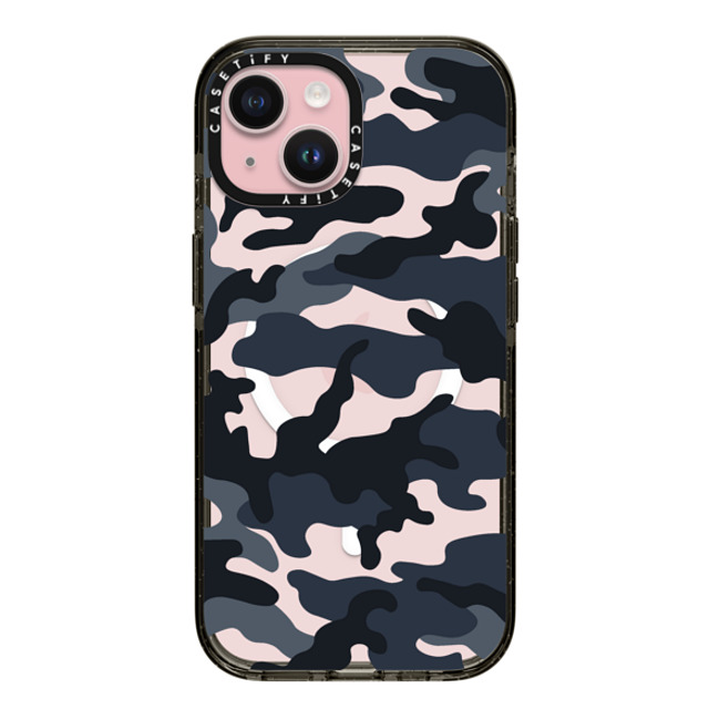 CASETiFY iPhone 15 ケース ブラック インパクトケース MagSafe対応 Camo Camo Over - Cool Black