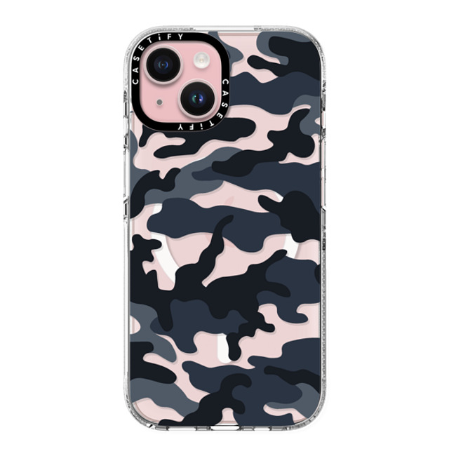 CASETiFY iPhone 15 ケース クリア クリア ケース MagSafe対応 Camo Camo Over - Cool Black