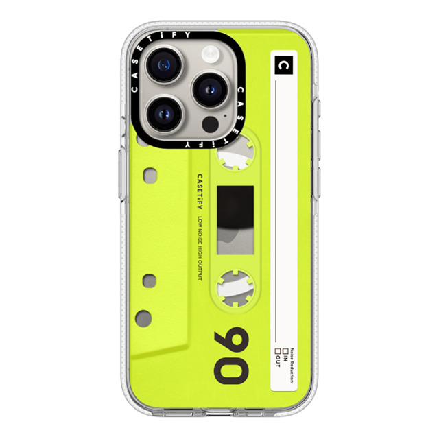 CASETiFY iPhone 15 Pro ケース クリア クリア ケース MagSafe対応 Cassette CASETiFY MiXTAPE - Neon Yellow