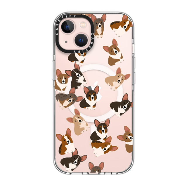 CASETiFY iPhone 13 ケース クリア クリア ケース MagSafe対応 犬 Corgi Jumble