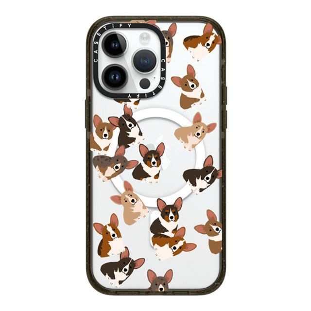 CASETiFY iPhone 14 Pro Max ケース ブラック インパクトケース MagSafe対応 犬 Corgi Jumble