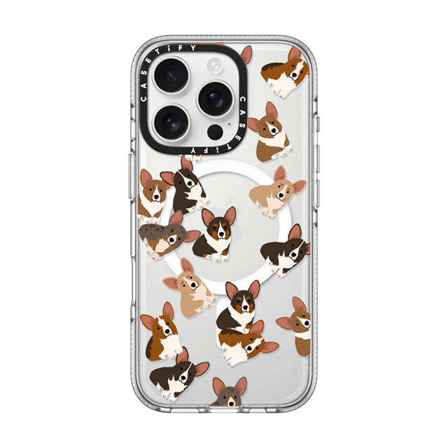 CASETiFY iPhone 16 Pro ケース クリア クリア ケース MagSafe対応 犬 Corgi Jumble