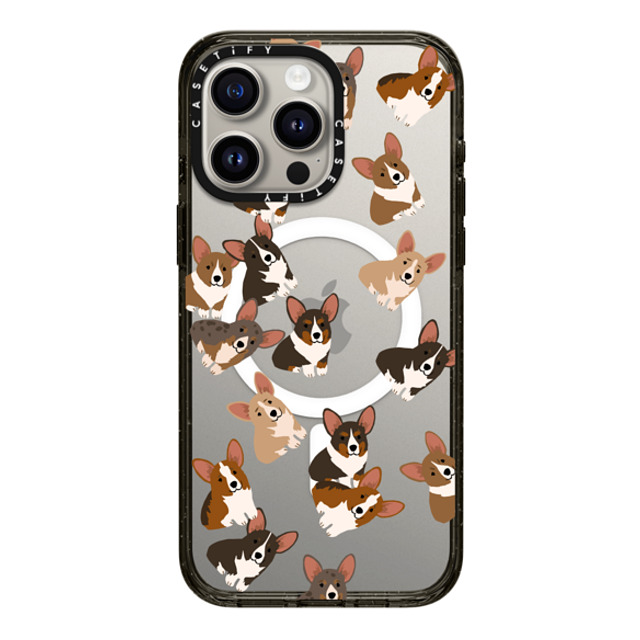 CASETiFY iPhone 15 Pro Max ケース ブラック インパクトケース MagSafe対応 犬 Corgi Jumble