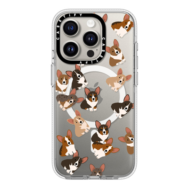 CASETiFY iPhone 15 Pro ケース クリア クリア ケース MagSafe対応 犬 Corgi Jumble