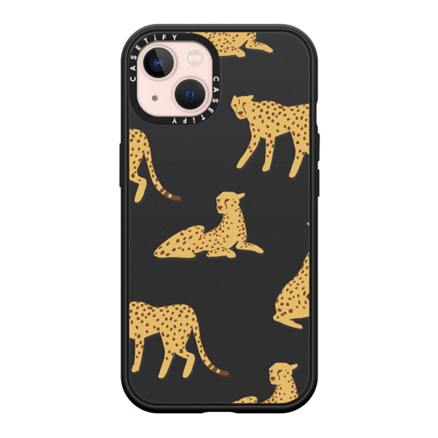 CASETiFY iPhone 13 ケース マットブラック インパクトケース MagSafe対応 Leopard,Animal,Animal Cheetah Power