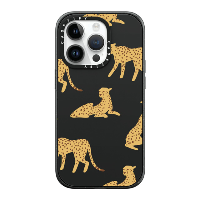 CASETiFY iPhone 14 Pro ケース マットブラック インパクトケース MagSafe対応 Leopard,Animal,Animal Cheetah Power