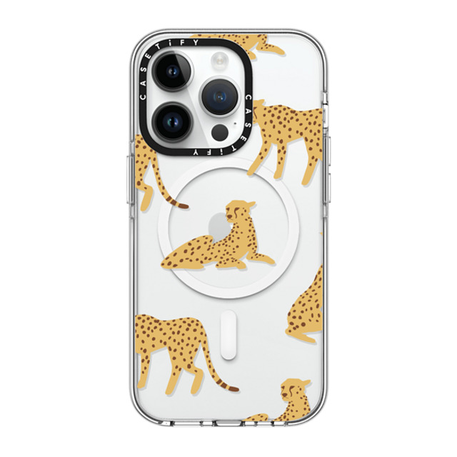 CASETiFY iPhone 14 Pro ケース クリア クリア ケース MagSafe対応 Leopard,Animal,Animal Cheetah Power