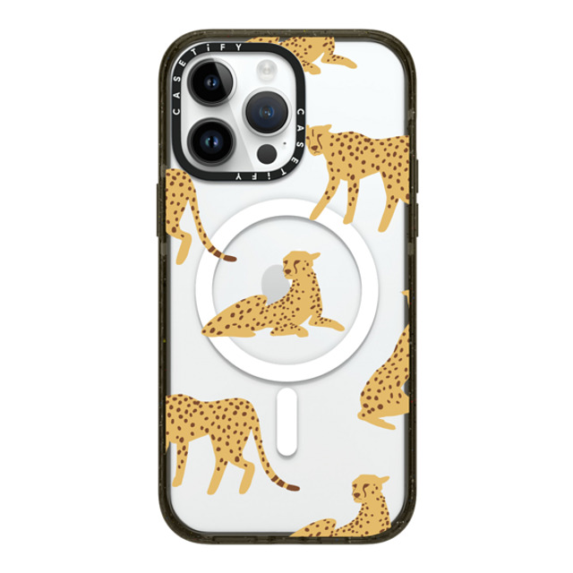 CASETiFY iPhone 14 Pro Max ケース ブラック インパクトケース MagSafe対応 Leopard,Animal,Animal Cheetah Power