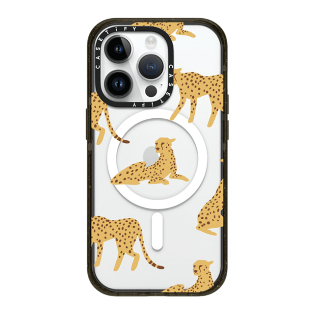 CASETiFY iPhone 14 Pro ケース ブラック インパクトケース MagSafe対応 Leopard,Animal,Animal Cheetah Power