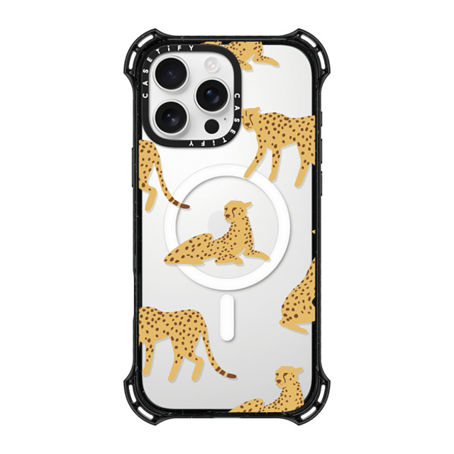 CASETiFY iPhone 16 Pro Max ケース ブラック バウンスケース Leopard,Animal,Animal Cheetah Power