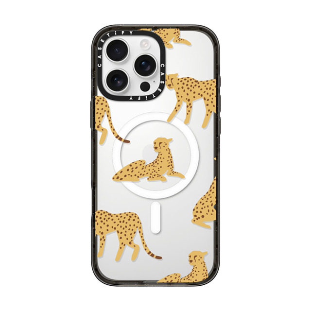 CASETiFY iPhone 16 Pro Max ケース ブラック インパクトケース MagSafe対応 Leopard,Animal,Animal Cheetah Power