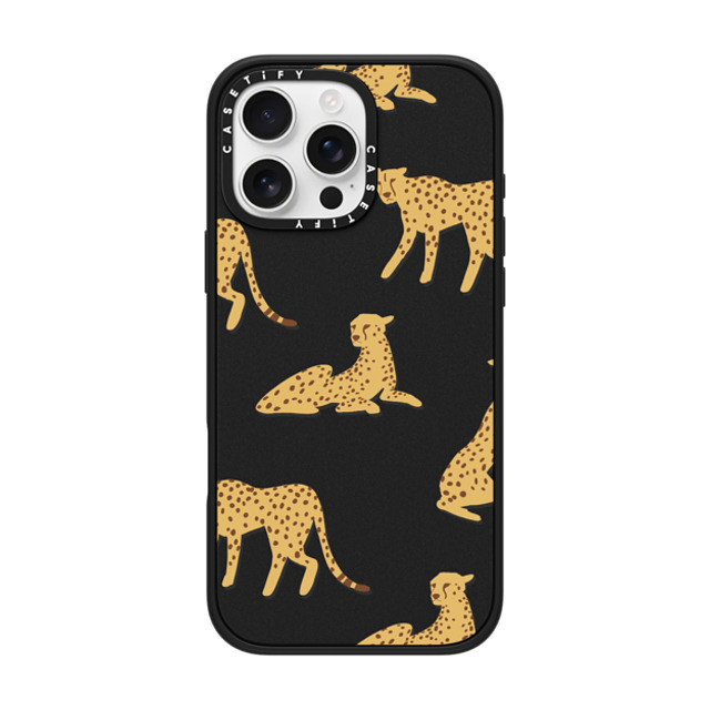 CASETiFY iPhone 16 Pro Max ケース マットブラック インパクトケース MagSafe対応 Leopard,Animal,Animal Cheetah Power