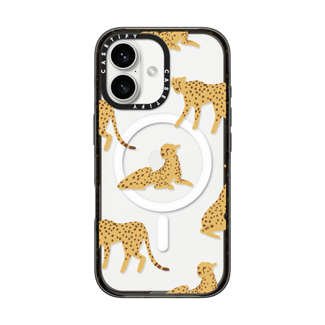 CASETiFY iPhone 16 ケース ブラック インパクトケース MagSafe対応 Leopard,Animal,Animal Cheetah Power