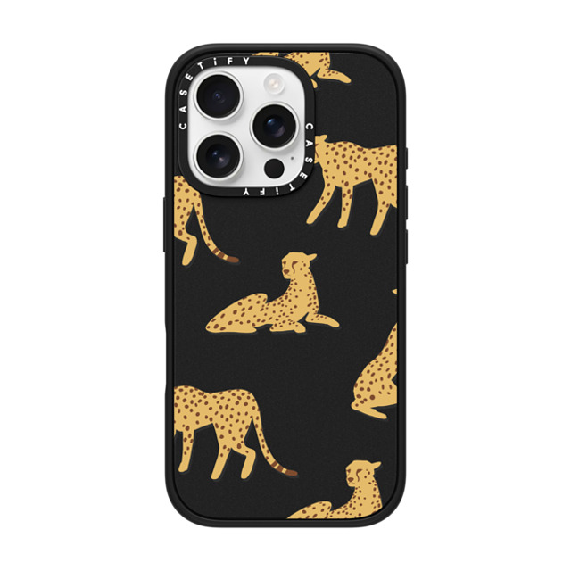 CASETiFY iPhone 16 Pro ケース マットブラック インパクトケース MagSafe対応 Leopard,Animal,Animal Cheetah Power