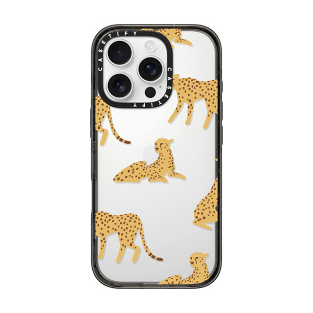 CASETiFY iPhone 16 Pro ケース ブラック インパクトケース Leopard,Animal,Animal Cheetah Power