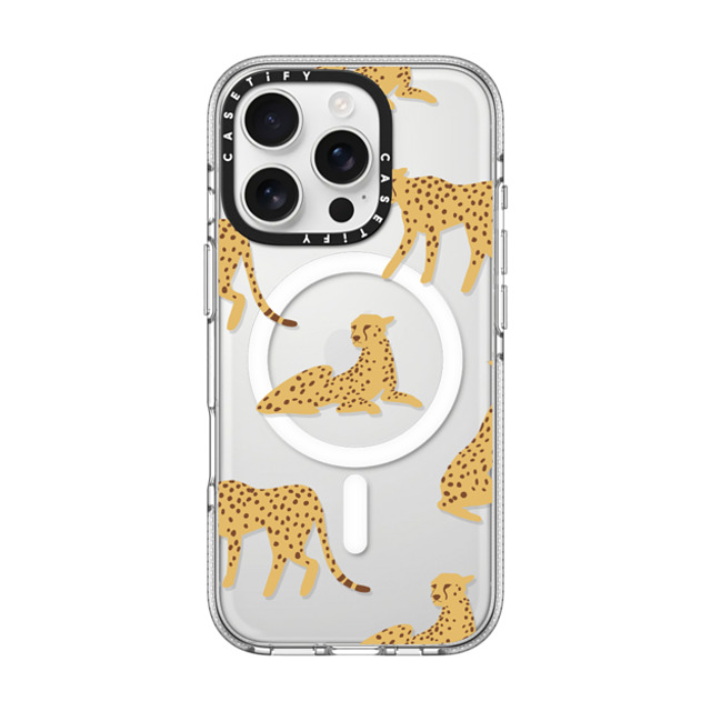 CASETiFY iPhone 16 Pro ケース クリア クリア ケース MagSafe対応 Leopard,Animal,Animal Cheetah Power