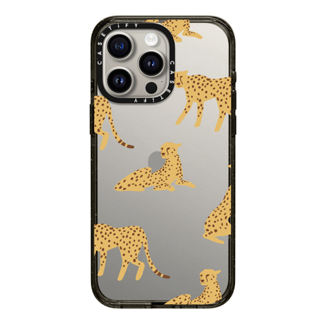 CASETiFY iPhone 15 Pro Max ケース ブラック インパクトケース Leopard,Animal,Animal Cheetah Power