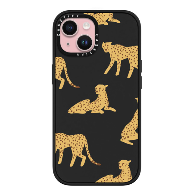 CASETiFY iPhone 15 ケース マットブラック インパクトケース MagSafe対応 Leopard,Animal,Animal Cheetah Power