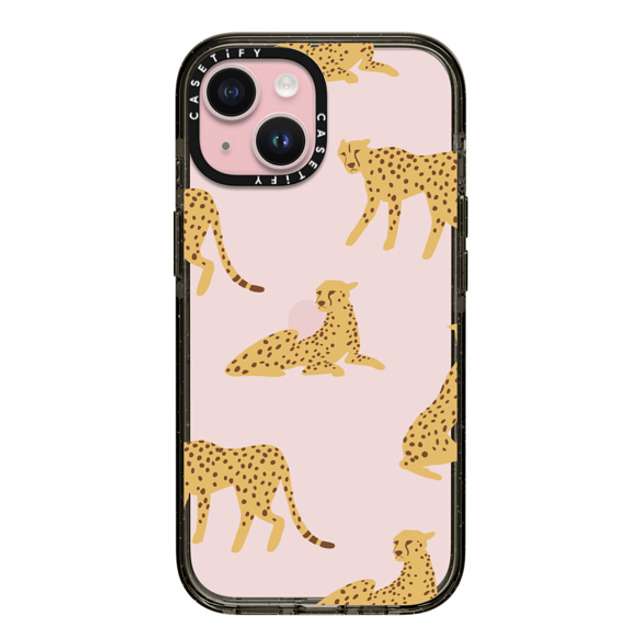 CASETiFY iPhone 15 ケース ブラック インパクトケース Leopard,Animal,Animal Cheetah Power