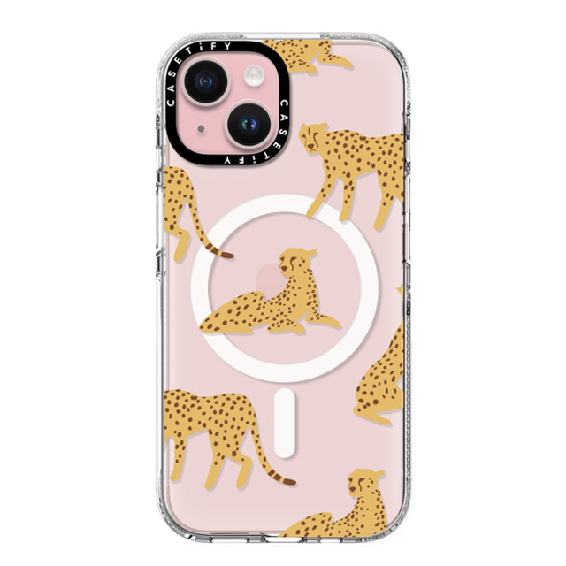 CASETiFY iPhone 15 ケース クリア クリア ケース MagSafe対応 Leopard,Animal,Animal Cheetah Power