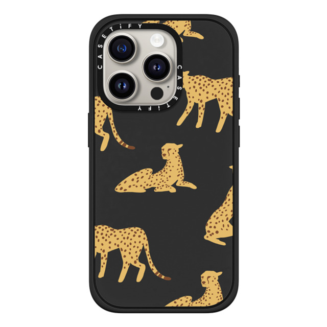 CASETiFY iPhone 15 Pro ケース マットブラック インパクトケース MagSafe対応 Leopard,Animal,Animal Cheetah Power