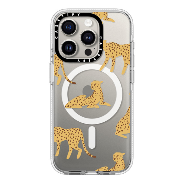 CASETiFY iPhone 15 Pro ケース クリア クリア ケース MagSafe対応 Leopard,Animal,Animal Cheetah Power